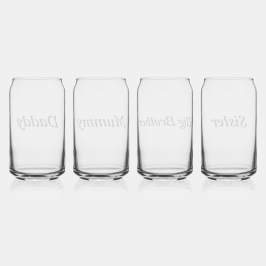Personalisierter Individuelle Name Minimal Monogra Dosenglas (Hinten)