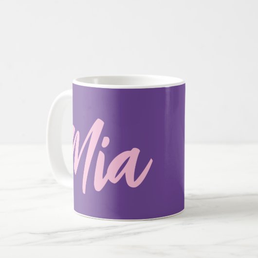 Personalisierter Individuelle Name Minimale Monogr Kaffeetasse (Vorderseite Links)
