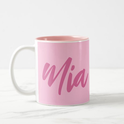 Personalisierter Individuelle Name Minimale Monogr Zweifarbige Tasse (Links)