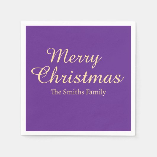 Personalisierter Individuelle Name Moderne frohe W Serviette (Vorderseite)