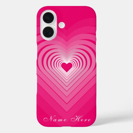 Personalisierter Individuelle Name Pink Heart iPho Case-Mate iPhone Hülle (Rückseite)