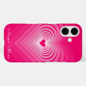Personalisierter Individuelle Name Pink Heart iPho Case-Mate iPhone Hülle (Rückseite (Horizontal))