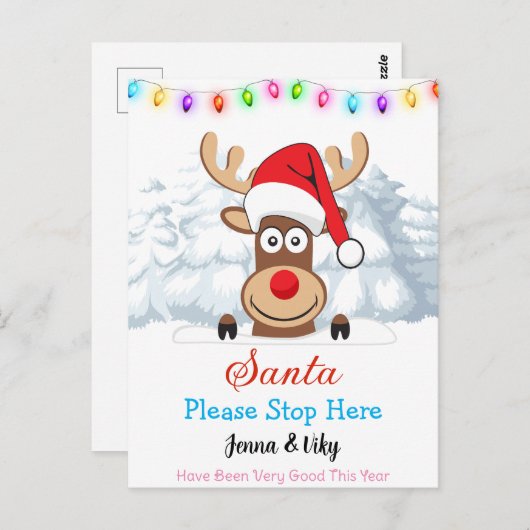 Personalisierter Individuelle Name - Santa, bitte  Postkarte (Vorne/Hinten)