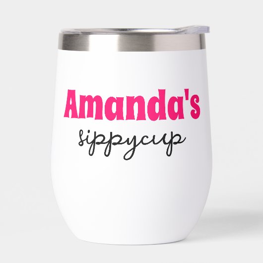 Personalisierter Individuelle Name Sippy Cup Wine  (Links)