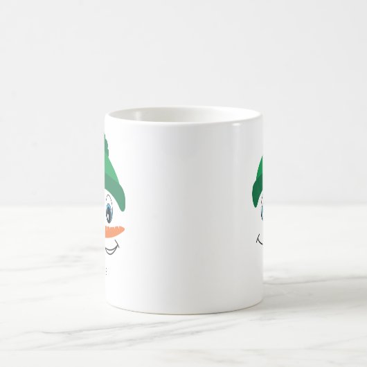 Personalisierter Individuelle Name Snowman Green H Kaffeetasse (Mittel)