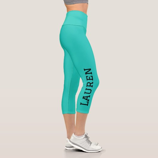 Personalisierter Individuelle Name Solid Color Capri Leggings (Rechts)