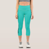 Personalisierter Individuelle Name Solid Color Capri Leggings (Vorderseite)