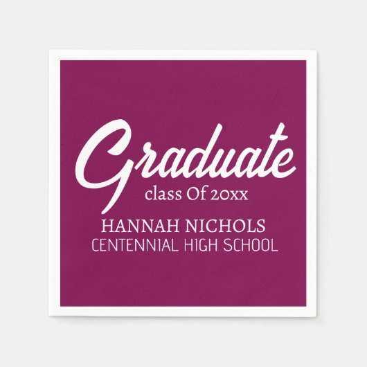Personalisierter Individuelle Name Stilvoll Modern Serviette (Vorderseite)