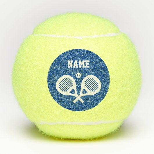 Personalisierter individuelle Name überquert Padel Tennisbälle (Vorderseite)