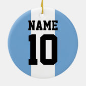 Personalisierter individuelle Name und Nummer Arge Keramik Ornament (Hinten)