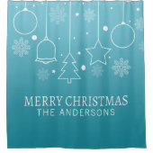 Personalisierter Individuelle Name Weihnachtsdusch Duschvorhang (Vorderseite)