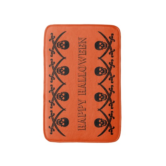 Personalisierter individueller Halloween-Schädel Badematte (Vorderseite Vertikal)