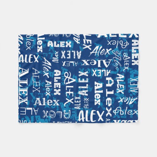 Personalisierter individueller Name für Alex Fleecedecke (Vorderseite (Horizontal))