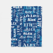 Personalisierter individueller Name für Alex Fleecedecke (Vorderseite)