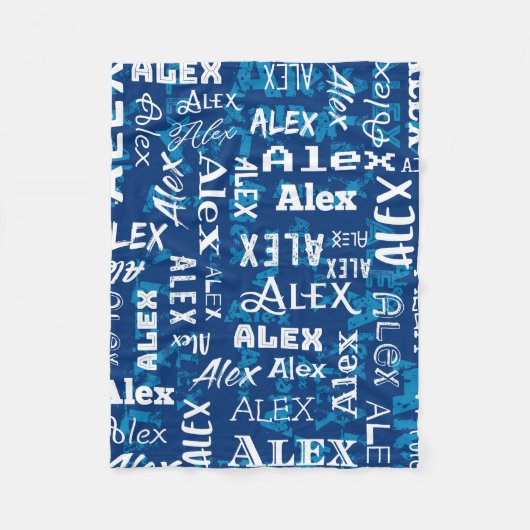 Personalisierter individueller Name für Alex Fleecedecke (Vorderseite)
