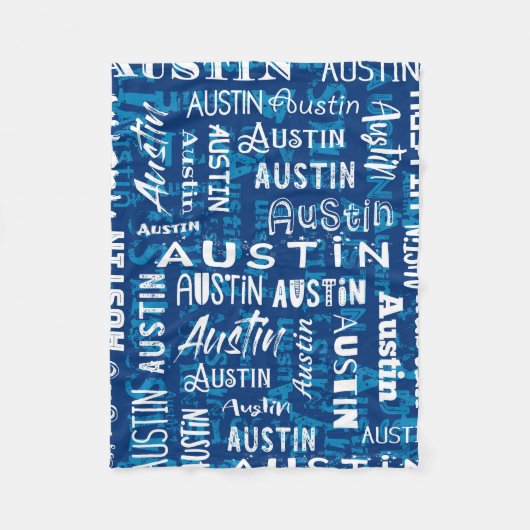 Personalisierter individueller Name für Austin Fleecedecke (Vorderseite)