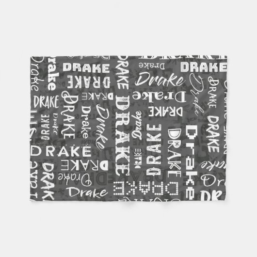 Personalisierter individueller Name für Drake Fleecedecke (Vorderseite (Horizontal))