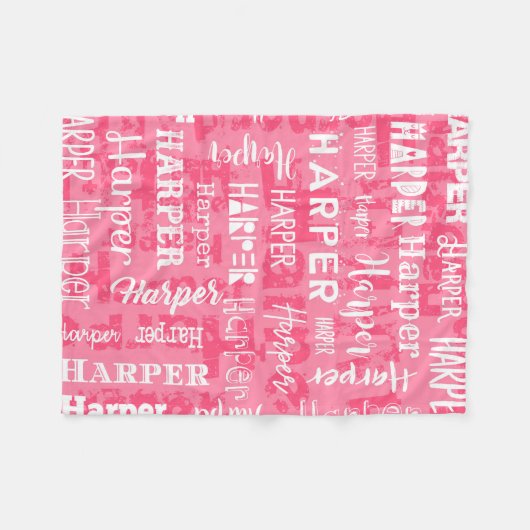 Personalisierter individueller Name für Fleecedecke (Vorderseite (Horizontal))