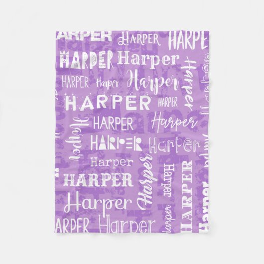 Personalisierter individueller Name für Harper Fleecedecke (Vorderseite)