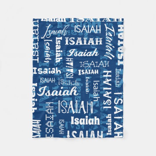 Personalisierter individueller Name für Jesaja Fleecedecke (Vorderseite)