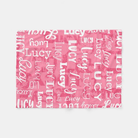 Personalisierter individueller Name für Lucy Fleecedecke (Vorderseite (Horizontal))