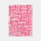 Personalisierter individueller Name für Lucy Fleecedecke (Vorderseite)