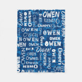 Personalisierter individueller Name für Owen Fleecedecke (Vorderseite)