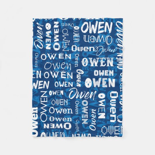 Personalisierter individueller Name für Owen Fleecedecke (Vorderseite)