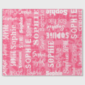 Personalisierter individueller Name Sophie rosa Geschenkpapier (Flach)