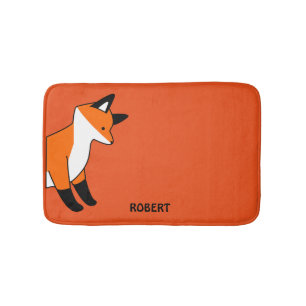 Personalisierter, individueller Tierfoxorange Badematte