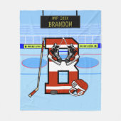 Personalisierter Initial B Eishockey Fleecedecke (Vorderseite)