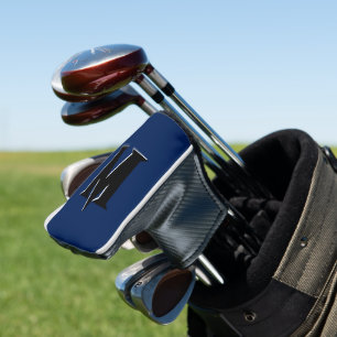 Personalisierter Initialbuchstabe Schwarz 3D Nav Golf Headcover