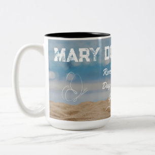 Personalisierter inspirierender Strand-Szene-Beche Zweifarbige Tasse
