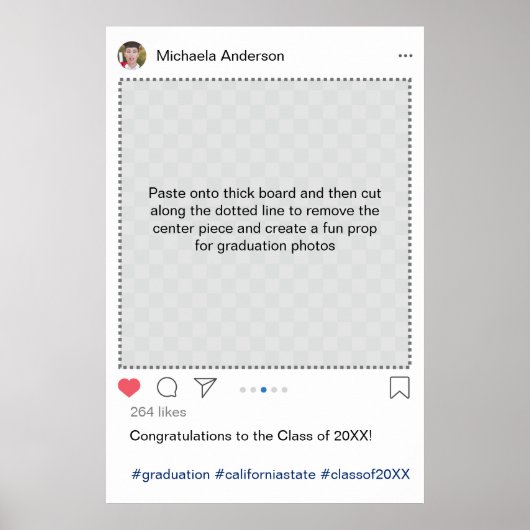 Personalisierter Instagram Abschluss Foto Prop Poster (Vorne)