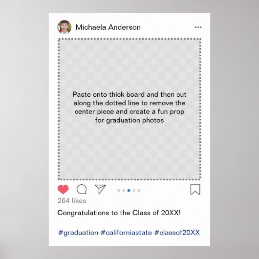 Personalisierter Instagram Abschluss Foto Prop Poster (Vorne)