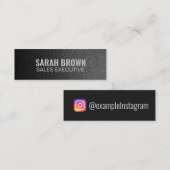 Personalisierter Instagram "Black Leather" Mini Visitenkarte (Vorne/Hinten)