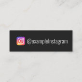 Personalisierter Instagram "Black Leather" Mini Visitenkarte (Rückseite)