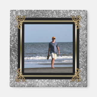 Personalisierter Instagram Foto Gold Silver Glitze Magnet