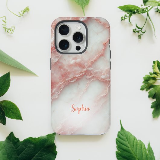 Personalisierter iPhone Case mit Rosa-Marble Hülle
