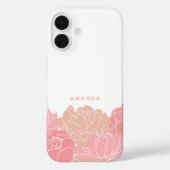 Personalisierter iPhone Case mit Rosa Peonies (Rückseite)