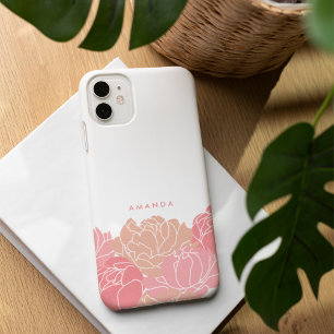 Personalisierter iPhone Case mit Rosa Peonies