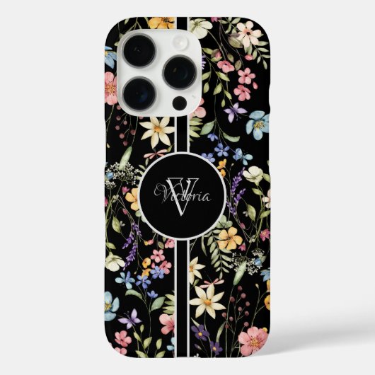 Personalisierter iPhone-Fall mit zartem Blumenmust Case-Mate iPhone Hülle (Rückseite)