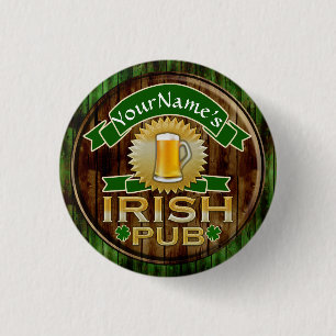 Personalisierter irischen Pub-Zeichen-Namensst Button