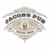 Personalisierter irischer Pub extra groß klar Aufkleber (Vorderseite)