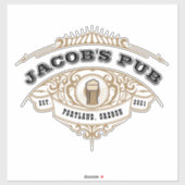 Personalisierter irischer Pub extra groß klar Aufkleber (Blatt)