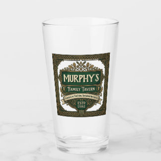 Personalisierter irischer Pub-Familien-Treffpunkt Glas