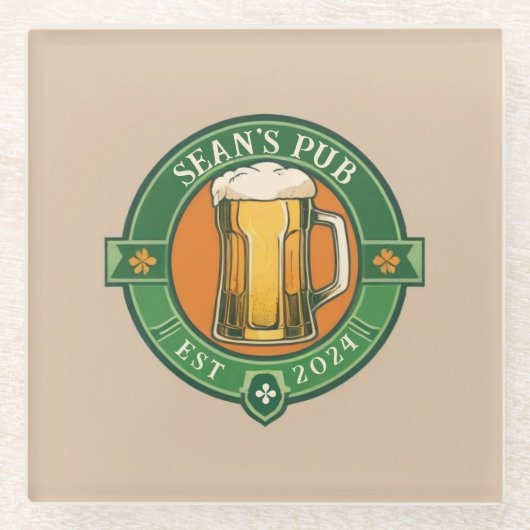 Personalisierter irischer Pub-Untersetzer mit benu Glasuntersetzer (Vorderseite)