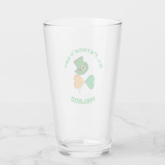 Personalisierter irischer St. Patrick's Day Glas (Rückseite)