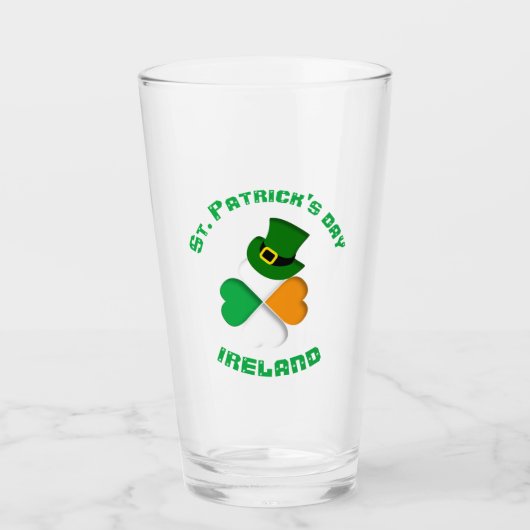 Personalisierter irischer St. Patrick's Day Glas (Vorderseite)