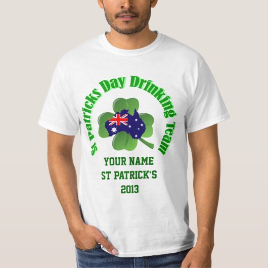 Personalisierter irischer Tag des australischen St T-Shirt (Vorderseite)